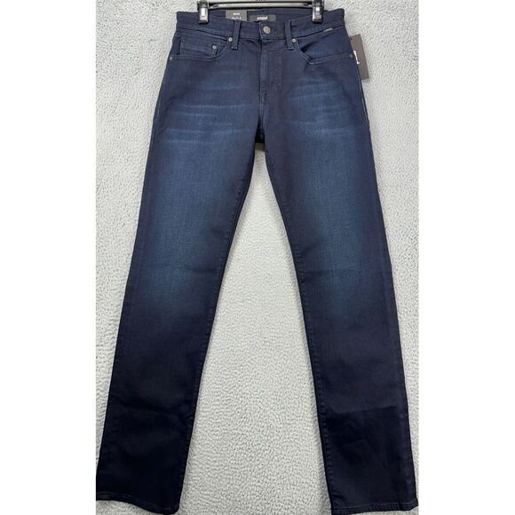 Mavi Jeans Men 31X34 Zach Dark Indigo Distressed Straight Dark Wash Stretch‎ NEW
